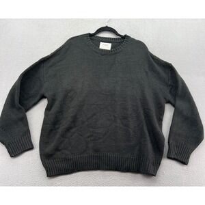 La Voute Lounge Oversized Crewneck Sweater Womens Black Knit Pullover 3XL